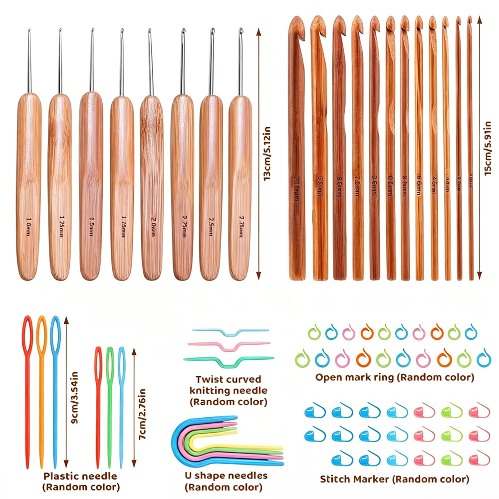 74 Parça Bambu Tığ Seti İplik  - Tool Set incelemesi ve fiyatı